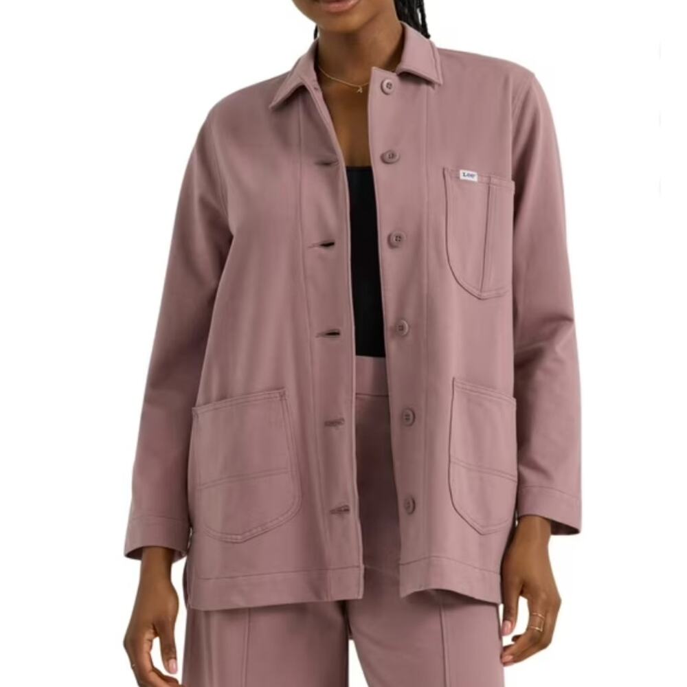 Lee Women's Chore Duster Workwear Layers Stretchy Woven Mauve Size XXL